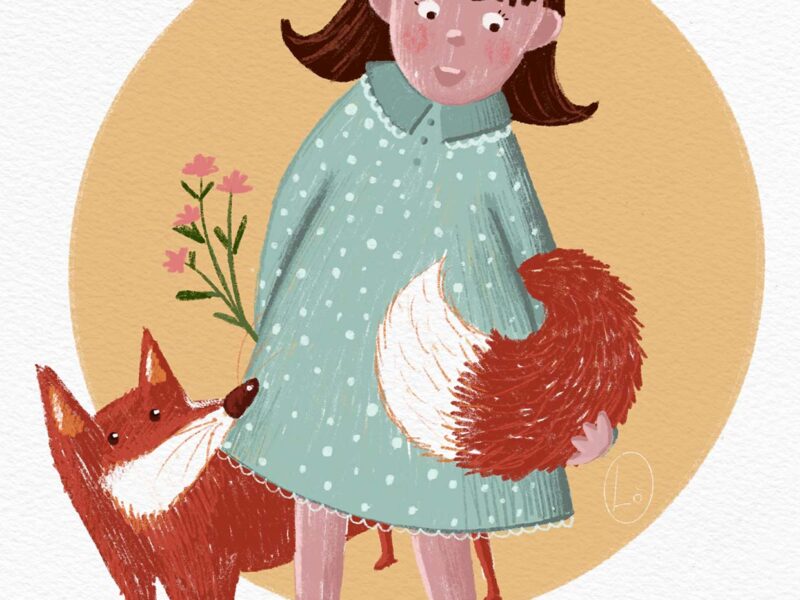 Child and fox